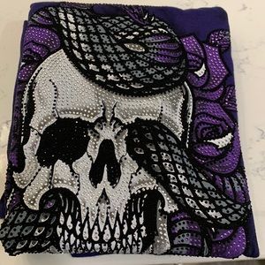 Man’s 2XL AFFLICTION purple skull bedazzled t-shirt